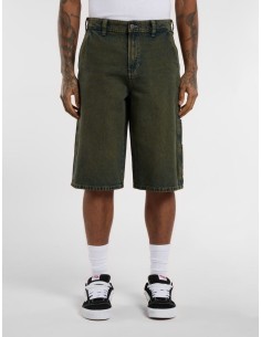 DICKIES LOOSE DENIM PAINTER GREEN TONE FADE SHORT -...