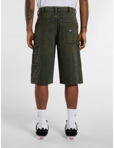 DICKIES LOOSE DENIM PAINTER GREEN TONE FADE SHORT -... 2