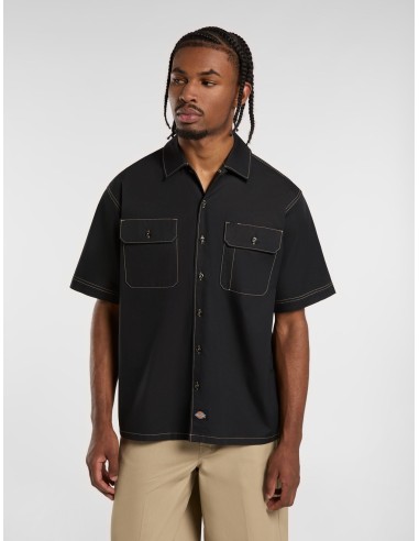 DICKIES RIVERBEND WORK SHIRT BLACK -...