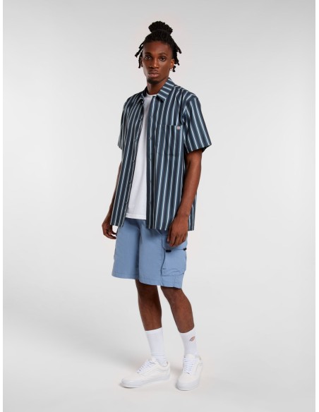 DICKIES MULTI STRIPE WORK SHIRT SS STORMY WEATHER- DK0A87G3G701