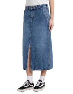 DICKIES LONG DENIM CARPENTER W RINSED FADE SKIRT -...