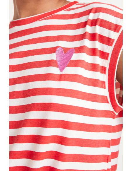 Compania Fantastica Red Striped Tank Top - 51C/42018