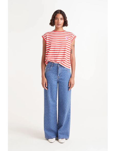 Compania Fantastica Red Striped Tank Top - 51C/42018