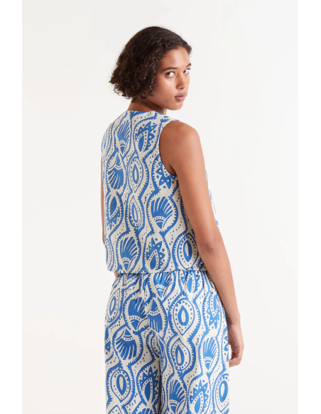 Compania Fantastica Aquaria Printed Sleeveless Top - 51C/43000