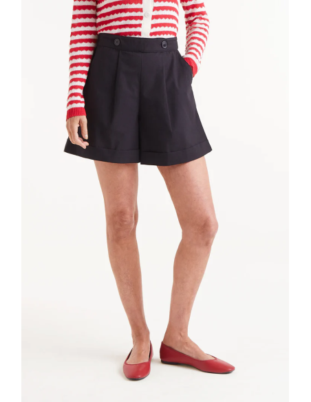 Compania Fantastica Black Button Shorts - 51C/43031