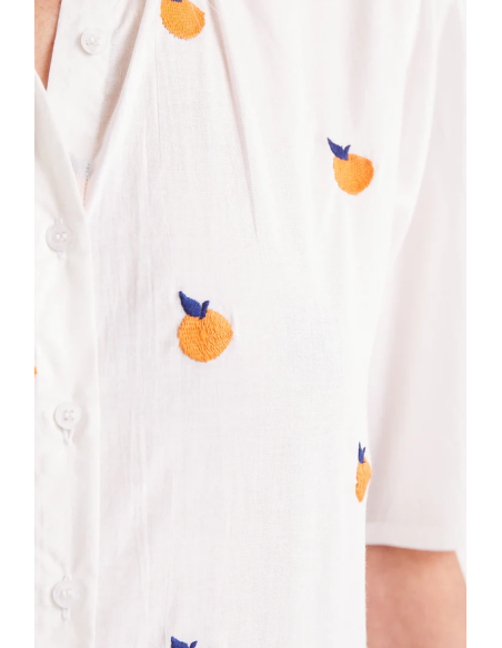 Compania Fantastica Short Sleeve Orange Print Shirt - 51C/43033