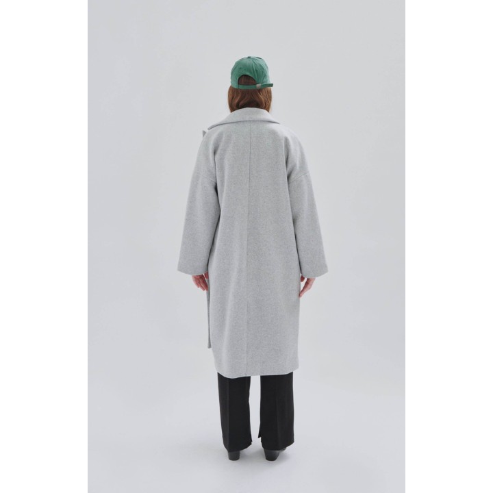 24 Colours Coat Long Oversized Grey -90411