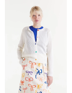 Compania Fantastica White Open Knit Cardigan - 51C/10231