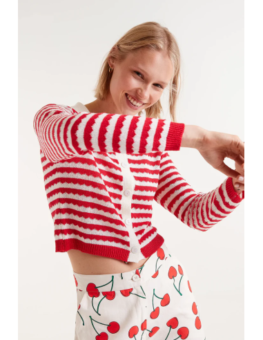 Compania Fantastica Red Striped Polo...