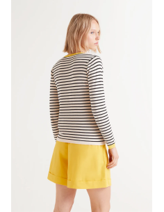 Compania Fantastica Black striped V-neck sweater - 51C/10400 2