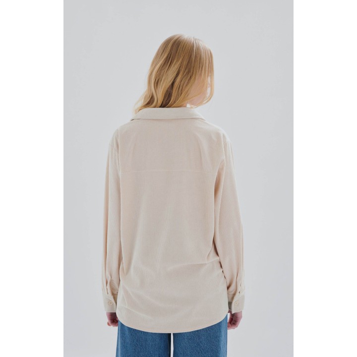 24 COLOURS Shirt Beige Oversized Corduroy -30410a