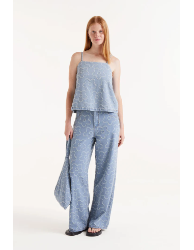 Compania Fantastica Denim top with...