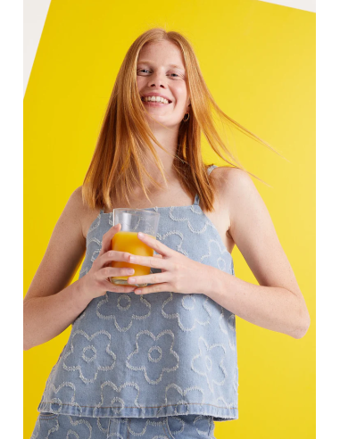 Compania Fantastica Denim top with...