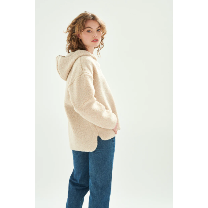 24COLOURS Beige Fleece Hoodie - 50782a