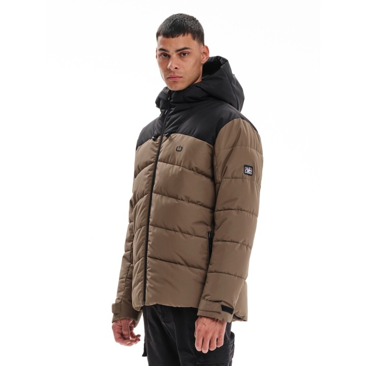 EMERSON ΜΠΟΥΦΑΝ PUFFER ΜΕ ΚΟΥΚΟΥΛΑ CAMEL/BLACK- 232.EM10.15