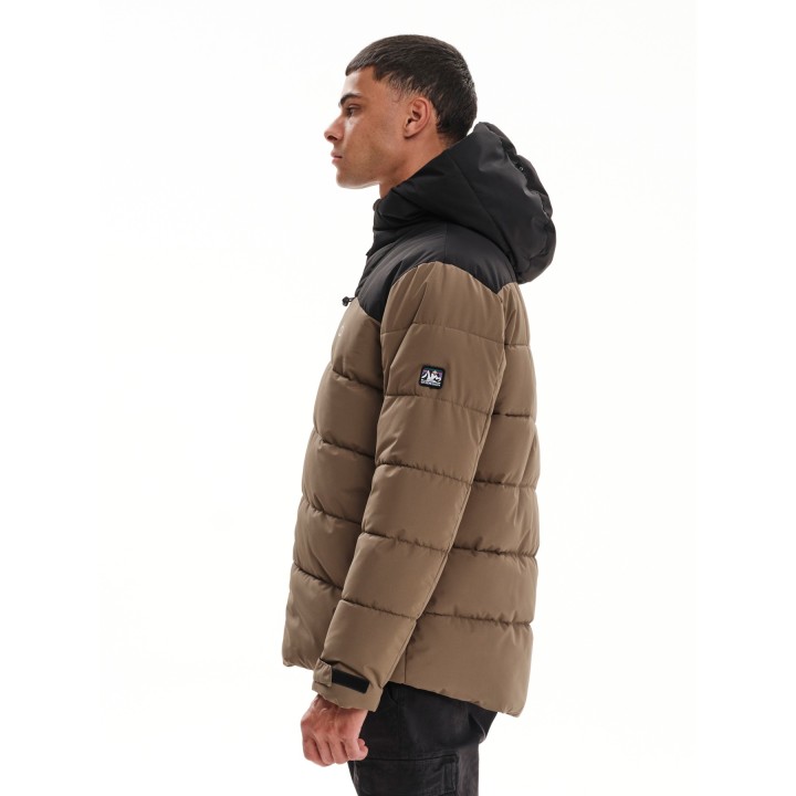 EMERSON ΜΠΟΥΦΑΝ PUFFER ΜΕ ΚΟΥΚΟΥΛΑ CAMEL/BLACK- 232.EM10.15