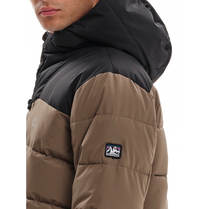 EMERSON ΜΠΟΥΦΑΝ PUFFER ΜΕ ΚΟΥΚΟΥΛΑ CAMEL/BLACK- 232.EM10.15