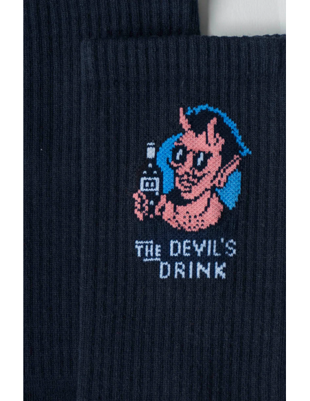 Kaotiko Devil Drinks Navy Socks - AQ008-01-1930
