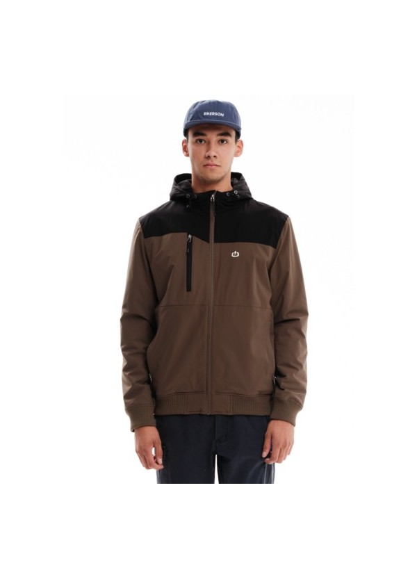 EMERSON ΜΠΟΥΦΑΝ BOMBER ΜΕ ΚΟΥΚΟΥΛΑ CAMEL/BLACK- 232.EM10.37