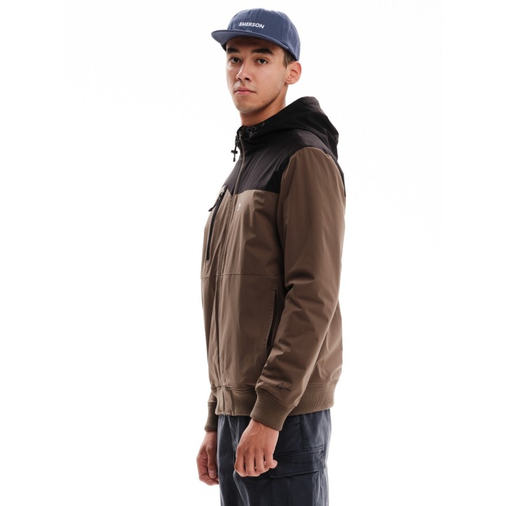 EMERSON ΜΠΟΥΦΑΝ BOMBER ΜΕ ΚΟΥΚΟΥΛΑ CAMEL/BLACK- 232.EM10.37
