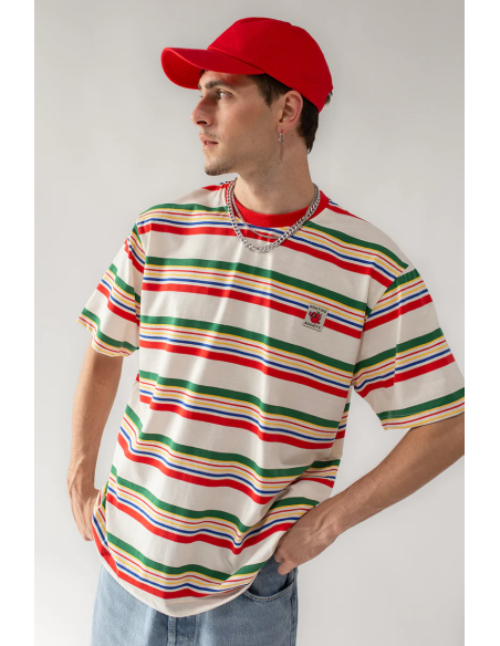 Kaotiko Apple Stripes T-shirt -  AQ112-01-G002