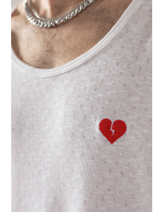 Kaotiko Tank Heart White T-shirt - AO143-01-G002 2
