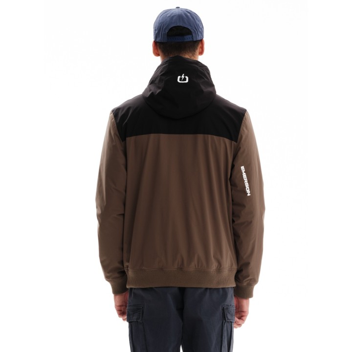 EMERSON ΜΠΟΥΦΑΝ BOMBER ΜΕ ΚΟΥΚΟΥΛΑ CAMEL/BLACK- 232.EM10.37