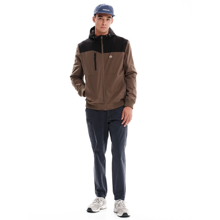 EMERSON ΜΠΟΥΦΑΝ BOMBER ΜΕ ΚΟΥΚΟΥΛΑ CAMEL/BLACK- 232.EM10.37
