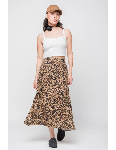 Kaotiko Leopard Long Skirt -...