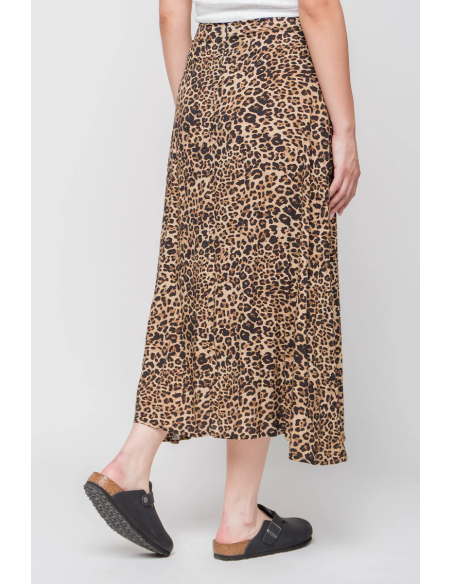 Kaotiko Leopard Long Skirt - AQ035-01-M002