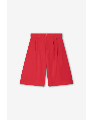 Kaotiko Wide Leg Pinzas Red Bermuda -...