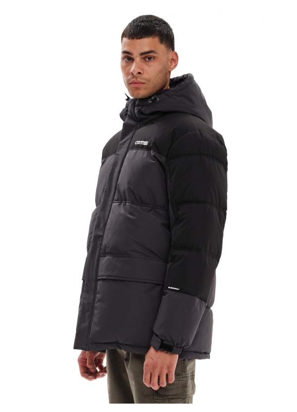 EMERSON ΜΠΟΥΦΑΝ PUFFER ΜΕ ΚΟΥΚΟΥΛΑ EBONY/BLACK - 232.EM10.57