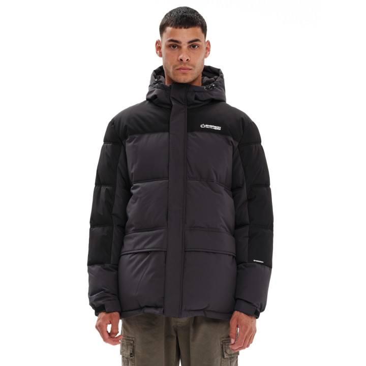 EMERSON ΜΠΟΥΦΑΝ PUFFER ΜΕ ΚΟΥΚΟΥΛΑ EBONY/BLACK - 232.EM10.57