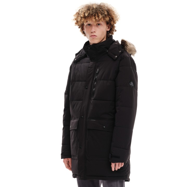 EMERSON ΜΠΟΥΦΑΝ ΜΑΚΡΥ PUFFER ΜΕ ΚΟΥΚΟΥΛΑ BLACK -  232.EM10.68