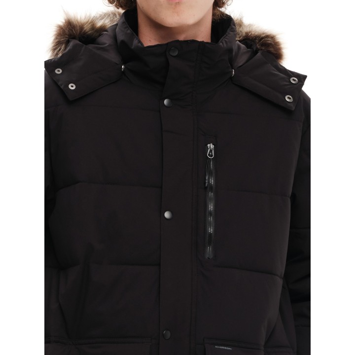 EMERSON ΜΠΟΥΦΑΝ ΜΑΚΡΥ PUFFER ΜΕ ΚΟΥΚΟΥΛΑ BLACK -  232.EM10.68