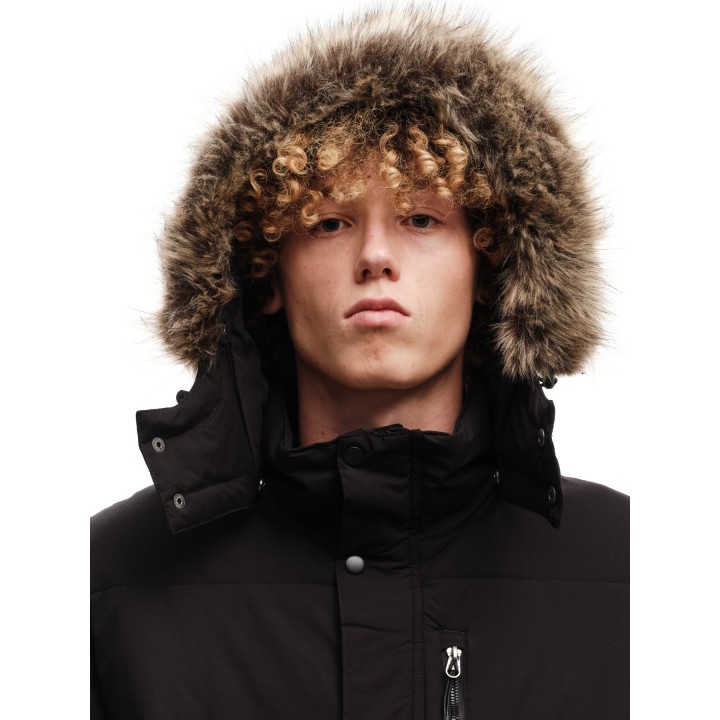 EMERSON ΜΠΟΥΦΑΝ ΜΑΚΡΥ PUFFER ΜΕ ΚΟΥΚΟΥΛΑ BLACK -  232.EM10.68