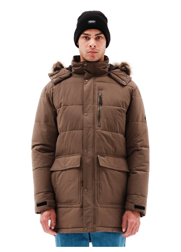 EMERSON ΜΠΟΥΦΑΝ ΜΑΚΡΥ PUFFER ΜΕ ΚΟΥΚΟΥΛΑ CAMEL-232.EM10.68