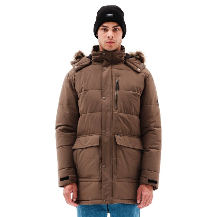 EMERSON ΜΠΟΥΦΑΝ ΜΑΚΡΥ PUFFER ΜΕ ΚΟΥΚΟΥΛΑ CAMEL-232.EM10.68