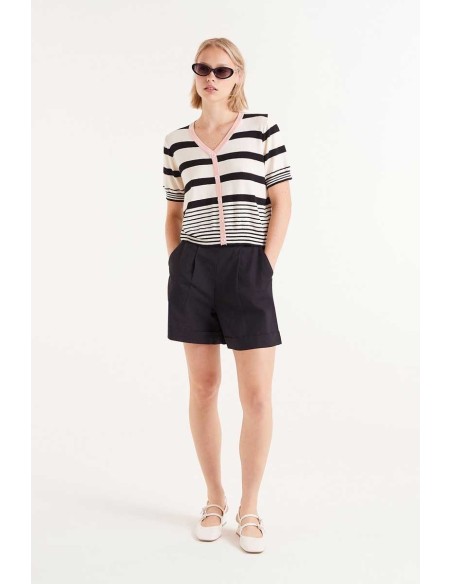 Compania Fantastica Striped Short Sleeve Top - 51C/10405