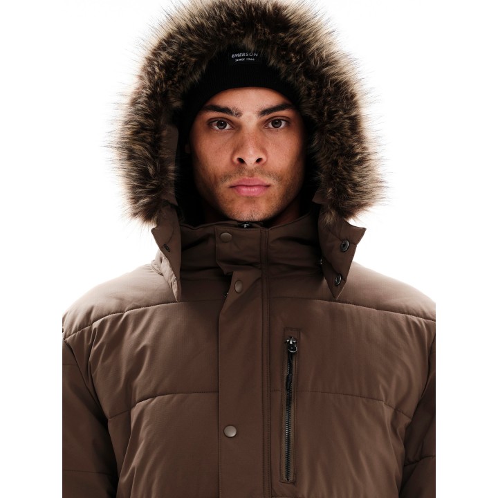 EMERSON ΜΠΟΥΦΑΝ ΜΑΚΡΥ PUFFER ΜΕ ΚΟΥΚΟΥΛΑ CAMEL-232.EM10.68
