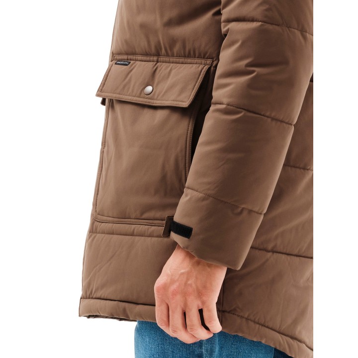 EMERSON ΜΠΟΥΦΑΝ ΜΑΚΡΥ PUFFER ΜΕ ΚΟΥΚΟΥΛΑ CAMEL-232.EM10.68