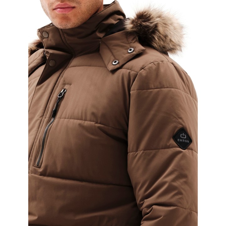 EMERSON ΜΠΟΥΦΑΝ ΜΑΚΡΥ PUFFER ΜΕ ΚΟΥΚΟΥΛΑ CAMEL-232.EM10.68