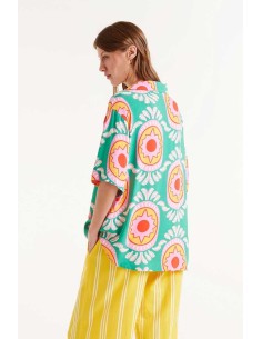 Compania Fantastica Blue Floral Shirt - 52C/12102 2