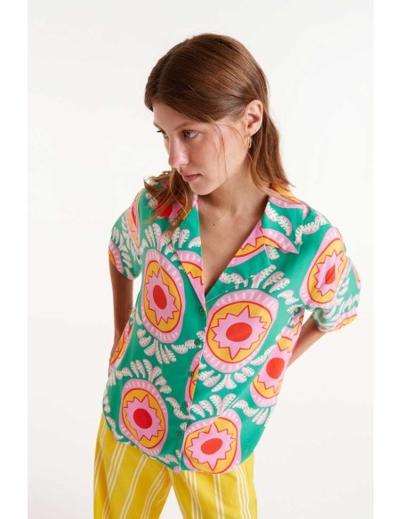 Compania Fantastica Blue Floral Shirt - 52C/12102