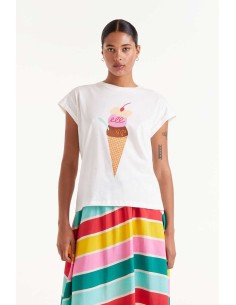 Compania Fantastica White Ice Cream T-Shirt - 52C/42110