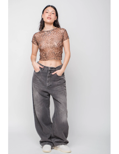 Kaotiko Tulle Leopard T-shirt -...