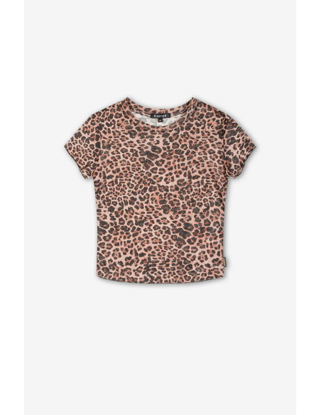 Kaotiko Tulle Leopard T-shirt - AQ029-01-M002