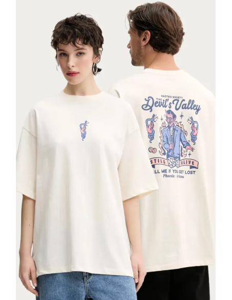 Kaotiko Still Alive Off White T-shirt - AQ052-01s-G002