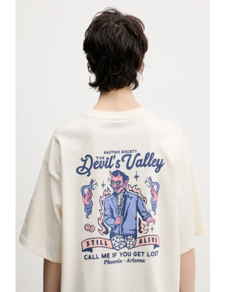 Kaotiko Still Alive Off White T-shirt - AQ052-01s-G002