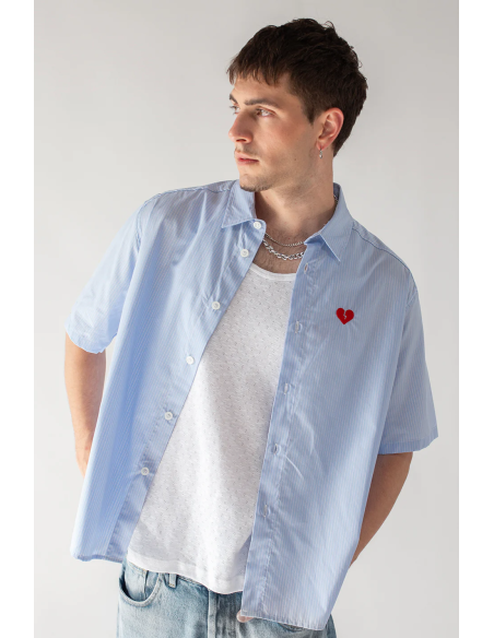 Kaotiko Loui Heart Stripes Shirt - AO146-01-1900